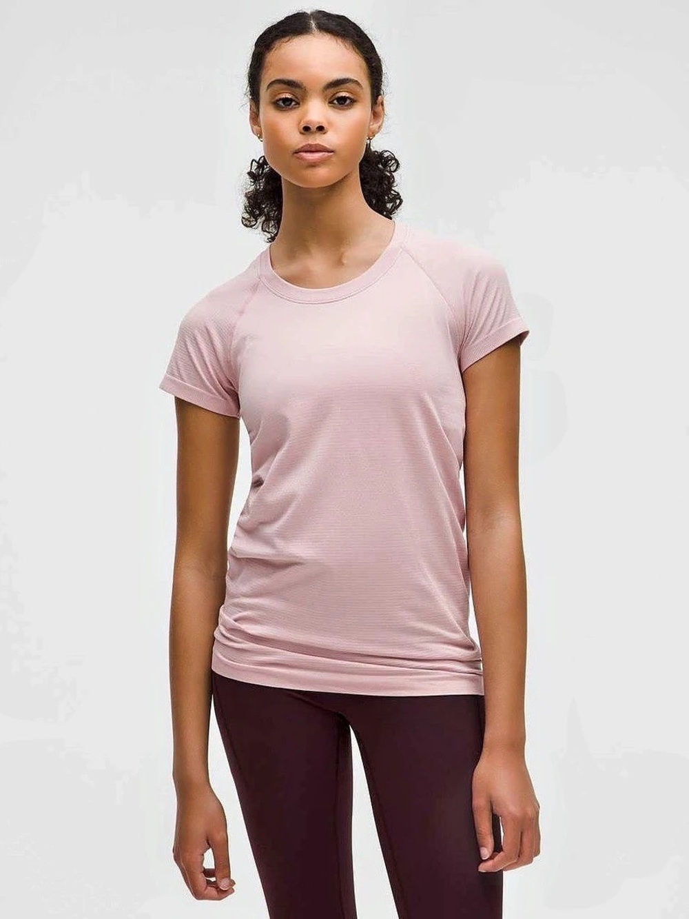 Lululemon Swiftly Tech Short-Sleeve Shirt 2.0 Hip Length in Pink Haze Size 10
